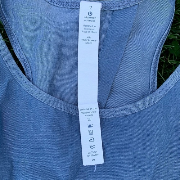 Lululemon Blue Denim All Tied Up Tank 2 - Picture 5 of 5